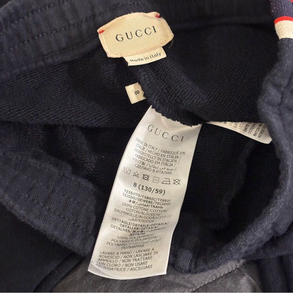 Gucci Navy Technical Jersey Track Suit with the signature Web Stripe Trim Size 8 - Picture 5 of 11